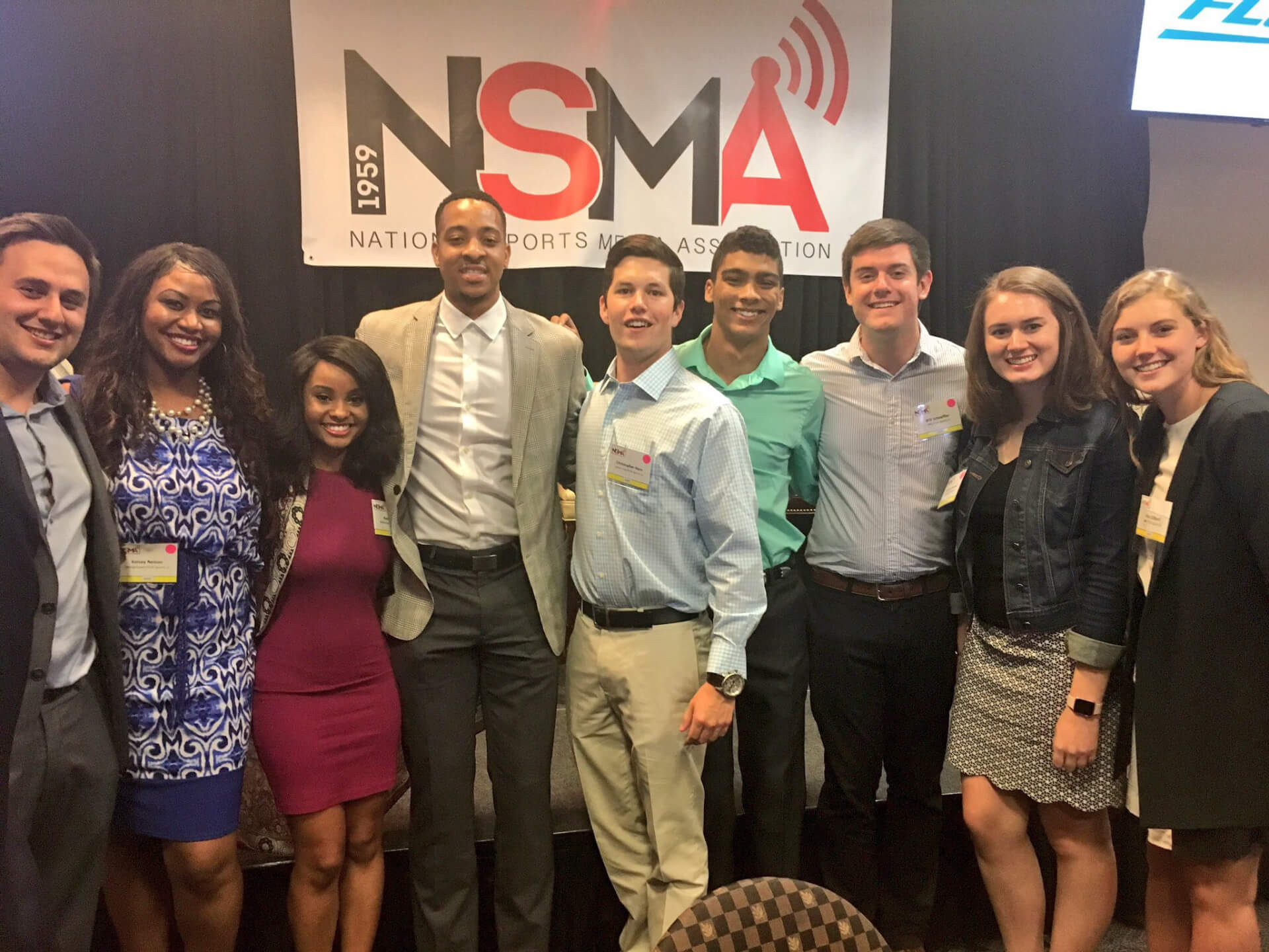 Members of FOX Sports University attended the 58th NSMA Awards Weekend, pictured here with Portland Trail Blazers' guard C.J. McCollum, who attended in his role as contributing editor to The Players' Tribune (Daniel Coston Photo)